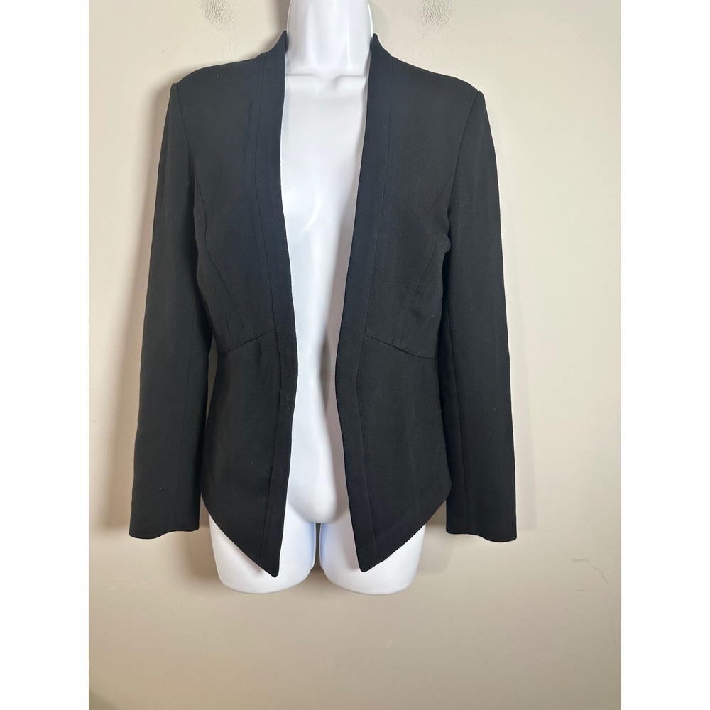 Banana Republic Womens Black Open Front Tailored Blazer Jacket Size 4